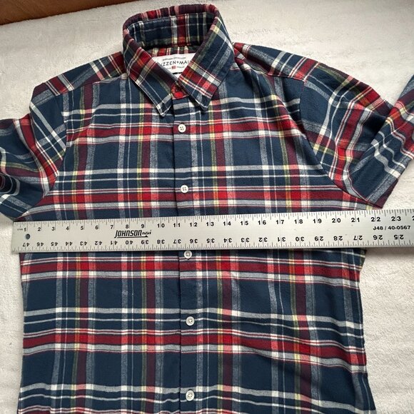 Mizzen+Main Spinnaker Collection Men Plaid Shirt Medium Trim Fit Button Down Red - Picture 7 of 8